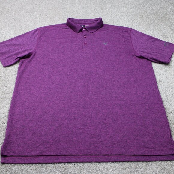 Callaway Opti-Dri Polo Shirt Mens XL Purple Golf Stretch Short Sleeve Pullover - Picture 2 of 13